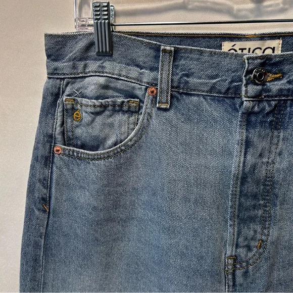 Etica Jeans Eco Friendly High Rise Ultra Baggy Extra Wide Leg Button Fly NWT 28 - Picture 6 of 7